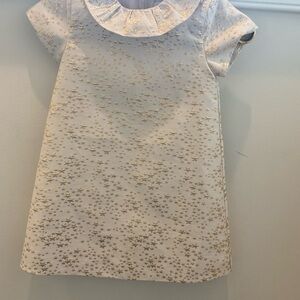 Rachel Riley Cream Dress with Gold Stars